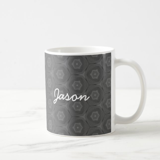 Graue und weiße Name-Geschenk-Sammlung JASONS Tasse (Rechts)