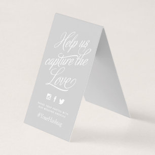 Graue und weiße Personalisierte Hochzeitshashtag-Z