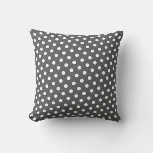 Graue und weiße Polka Dot Pattern Kissen