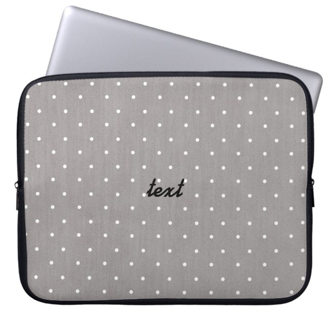 Graue und weiße Polka Dots Moderne Eleganz Laptopschutzhülle (Vorderseite)