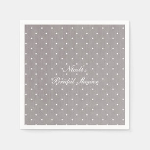 Graue und weiße Polka Dots Moderne Eleganz Serviette