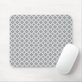 Graue und weiße Quatrefolie Mousepad