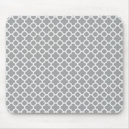 Graue und weiße Quatrefolie Mousepad