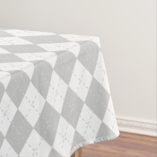 Graue und weiße Raute Tischdecke