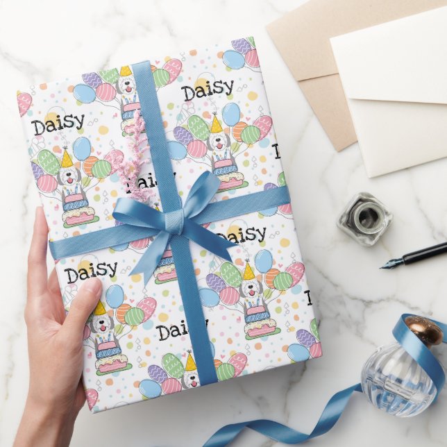 Graue und weiße Schafaddel zum Geburtstag Geschenkpapier (Schenken)