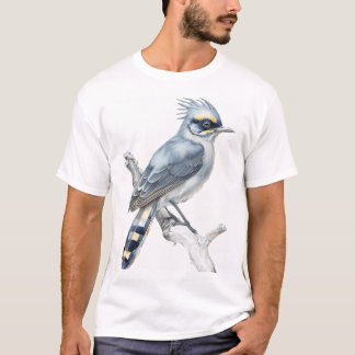 Graue und weiße seltene Vogelillustration – Elegan T-Shirt