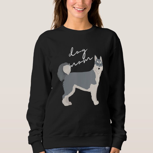 Graue und weiße sibirische Husky-Hundemutter Frau Sweatshirt (Vorderseite)
