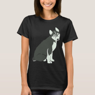 Graue und weiße sibirische Husky-Welpe T-Shirt