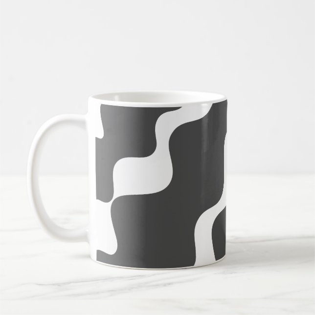 Graue und weiße Slangerwellen Kaffeetasse (Links)