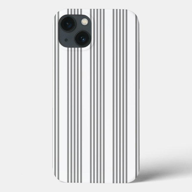 Graue und weiße Streifen Case-Mate iPhone Hülle (Rückseite)
