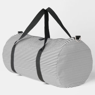 Graue und weiße Streifen Duffle Bag