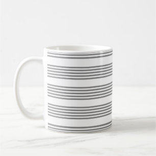 Graue und weiße Streifen Kaffeetasse