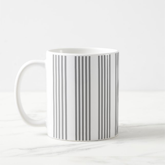 Graue und weiße Streifen Kaffeetasse (Links)