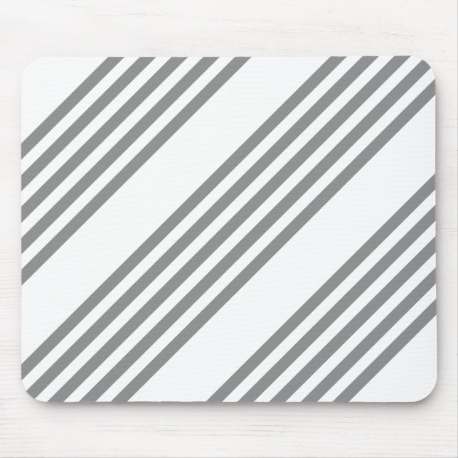 Graue und weiße Streifen Mousepad (Vorne)