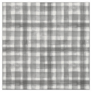 Graue und weiße Wasserfarbe Gingham Prüfmuster Stoff