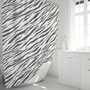 Graue und weiße Zebrastreifenmuster Duschvorhang