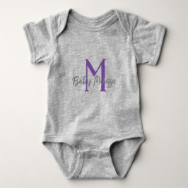 Graue Unisex-Bezeichnung für Baby Monogramm minima Baby Strampler