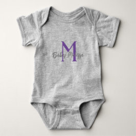 Graue Unisex-Bezeichnung für Baby Monogramm minima Strampler
