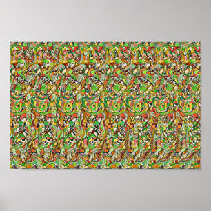 Graue Unschärfe - versteckter 3D-Druck Poster