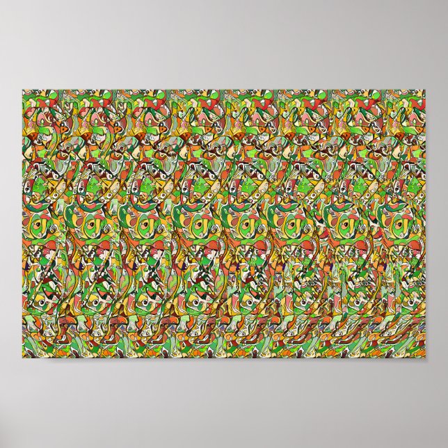 Graue Unschärfe - versteckter 3D-Druck Poster (Vorne)