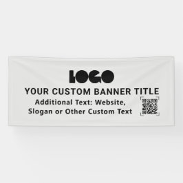 Graue Unternehmen QR Promo Custom 2,5x6 Banner