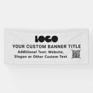 Graue Unternehmen QR Promo Custom 2,5x6 Banner