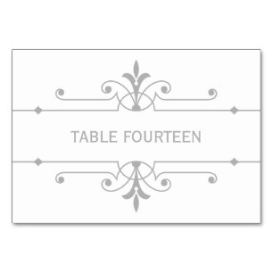 Graue v2 Extravagante Zierdenkarte Tischnummer