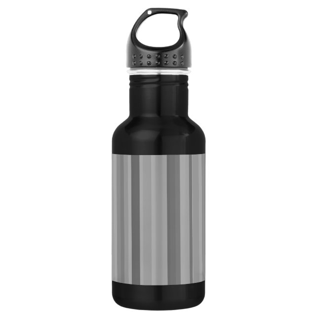 Graue vertikale Streifen Trinkflasche (Vorderseite)