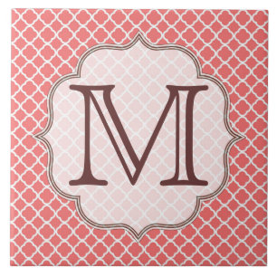 Graue Viertelblatt-Lattice-Monogramm-Anzeigefliese Fliese