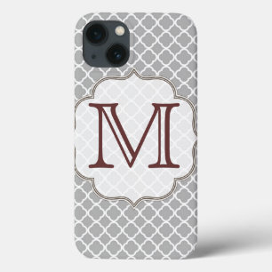 Graue Viertelrosette Latti Monogramm Initial IPAD Case-Mate iPhone Hülle