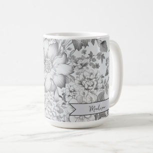 Graue Vintage Chinoiserie Personalisiert Kaffeetasse