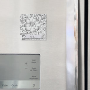 Graue Vintage Chinoiserie Personalisiert Magnet