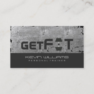 Graue Vintage-Grunge-Textur Fitness-Trainer Visitenkarte