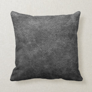 Graue vintage Lederstruktur Kissen
