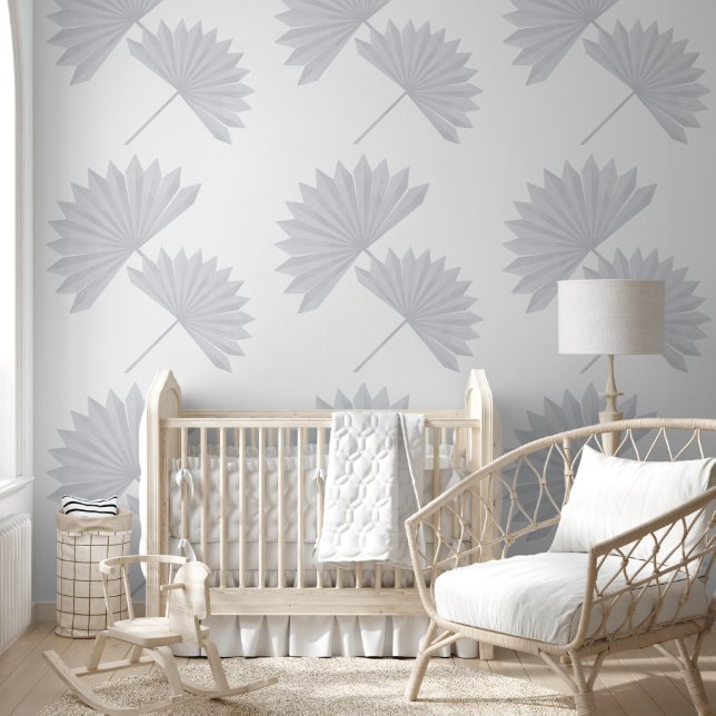 Graue Vintage Palmtapete Tapete (Kinder)