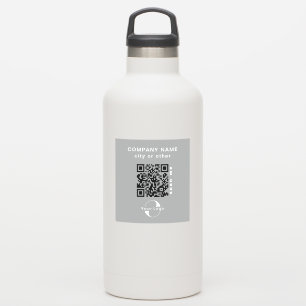 Graue Vinyl Quadratzoll QR Code Wasser Flasche Aufkleber