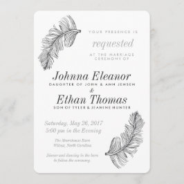 Graue Vögel einer Feather Hochzeit Einladungen