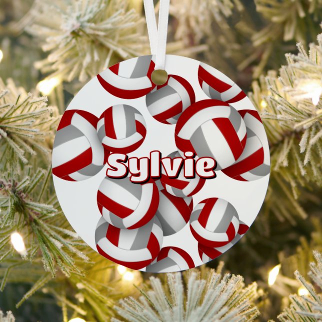 Graue Volleyball mit Athleten Namensgewähr Ornament Aus Metall (InSitu)