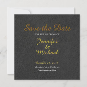 Graue Wand Save the Date Hochzeitshandschrift