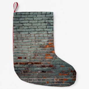 Graue Wandfarbe Kleiner Weihnachtsstrumpf
