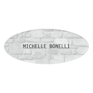 Graue Wandziegeln Design Schlicht Legible Moderne Namenschild