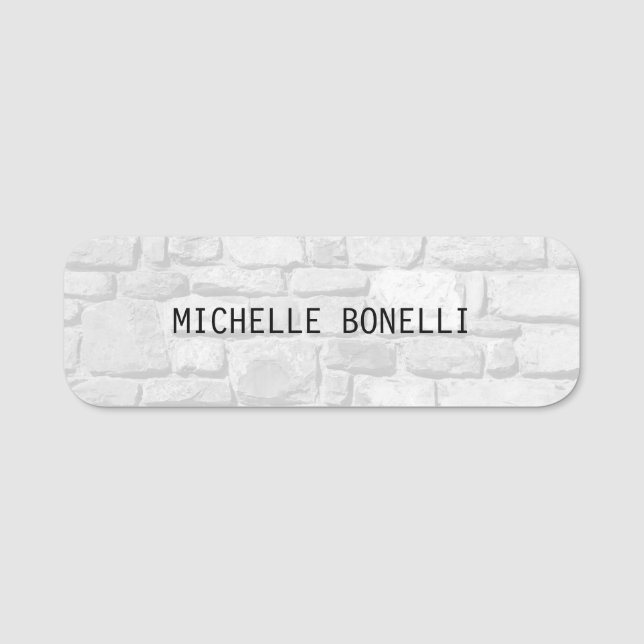 Graue Wandziegeln Design Schlicht Legible Moderne Namensschild (Vorderseite)