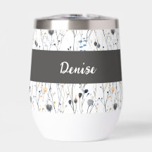 Graue Wasserfarben-Monogramm-Name Wildblume