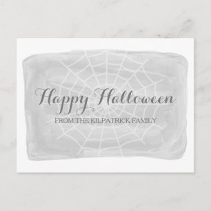 Graue Wasserfarben-WebHalloween-Postkarte Postkarte