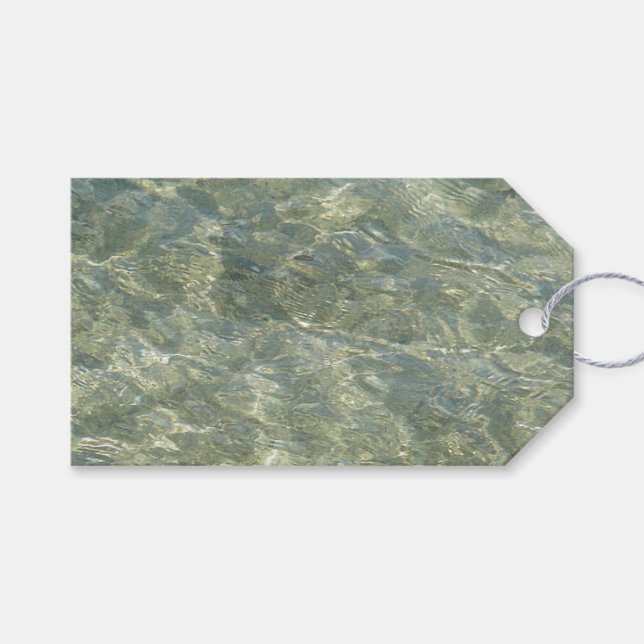 Graue Wassermuster - Geschenkmarke Geschenkanhänger (Vorderseite (Horizontal))