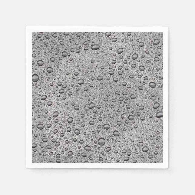 Graue Wassertröpfchen Serviette (Vorderseite)