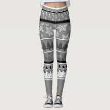 Graue Weihnachtsleggings
