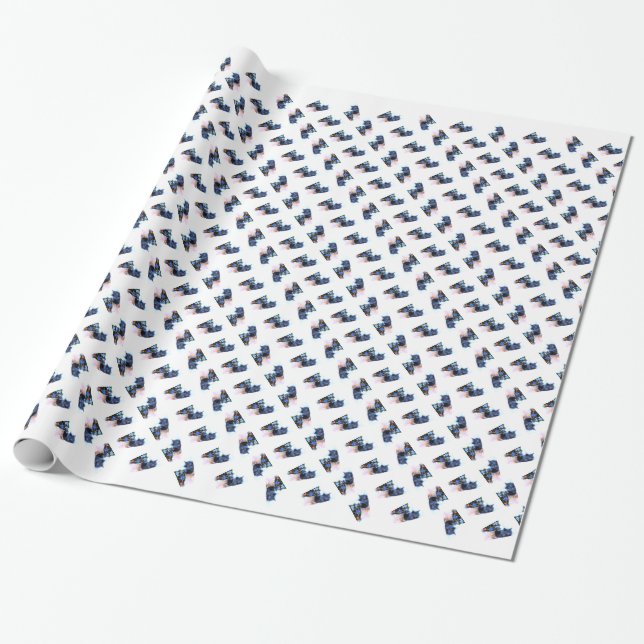 Graue WeihnachtsMiezekatze III Geschenkpapier (Ungerollt)