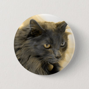 Graue WeihnachtsMiezekatze IIII Button