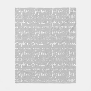 Graue weiße Girls Name Custom Personalisiert Fleecedecke